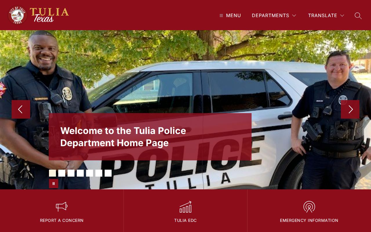 Tulia Police Department arrest-record contact page for Tulia mugshot requests